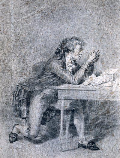 Francois Buzot (1760-94) contemplando un retrato en miniatura de Madame Roland (1754-93) de Etienne Charles Leguay